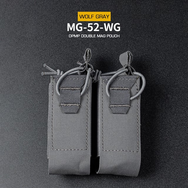 Wosport DPMP Double MOLLE sumka na dva 9mm pistolové zásobníky - šedá