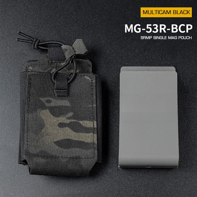 Levně Wosport SRMP sumka Single MOLLE na zásobník M4/M16 otevřená - MC Black
