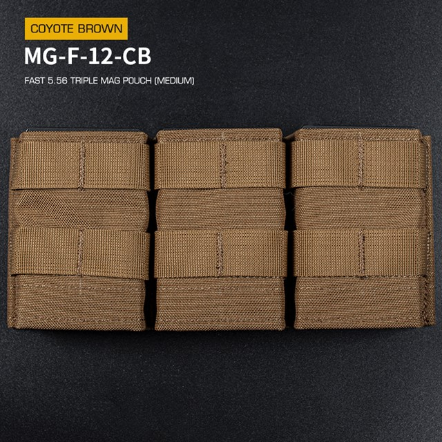 Wosport FAST type Triple MOLLE sumka na 5.56 zásobníky M4/M16, střední - coyote