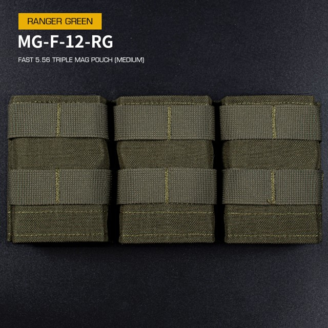 Levně Wosport FAST type Triple MOLLE sumka na 5.56 zásobníky M4/M16, střední - Ranger Green