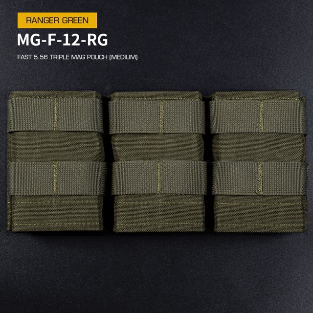 WST MOLLE sumka FAST na 3 zásobníky 5.56 (M4) – Ranger Green