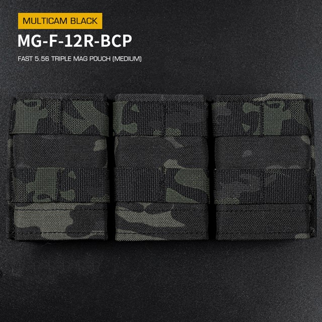 Wosport FAST type Triple MOLLE sumka na 5.56 zásobníky M4/M16, střední - MC Black