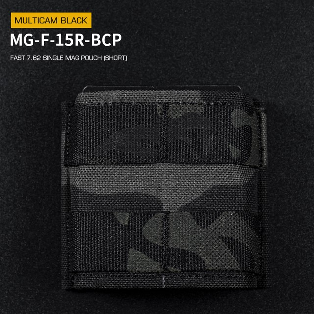 Wosport FAST type Single MOLLE sumka na zásobníky typu SR-25, M-14, AK, SA58, krátká - MC black