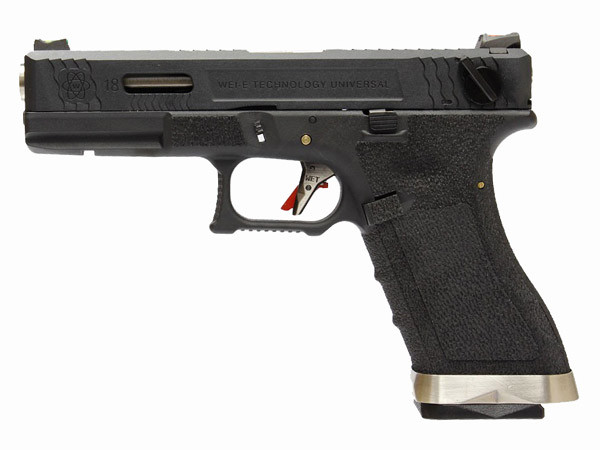 WE plynová pistole R8 GBB T5 Custom V4 – Černá