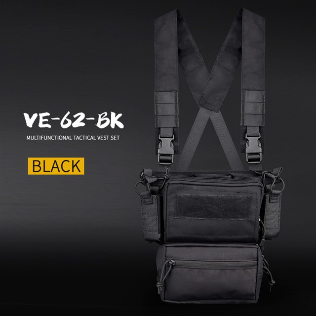 Wosport Taktický Chest rig D3TMVS - Černý