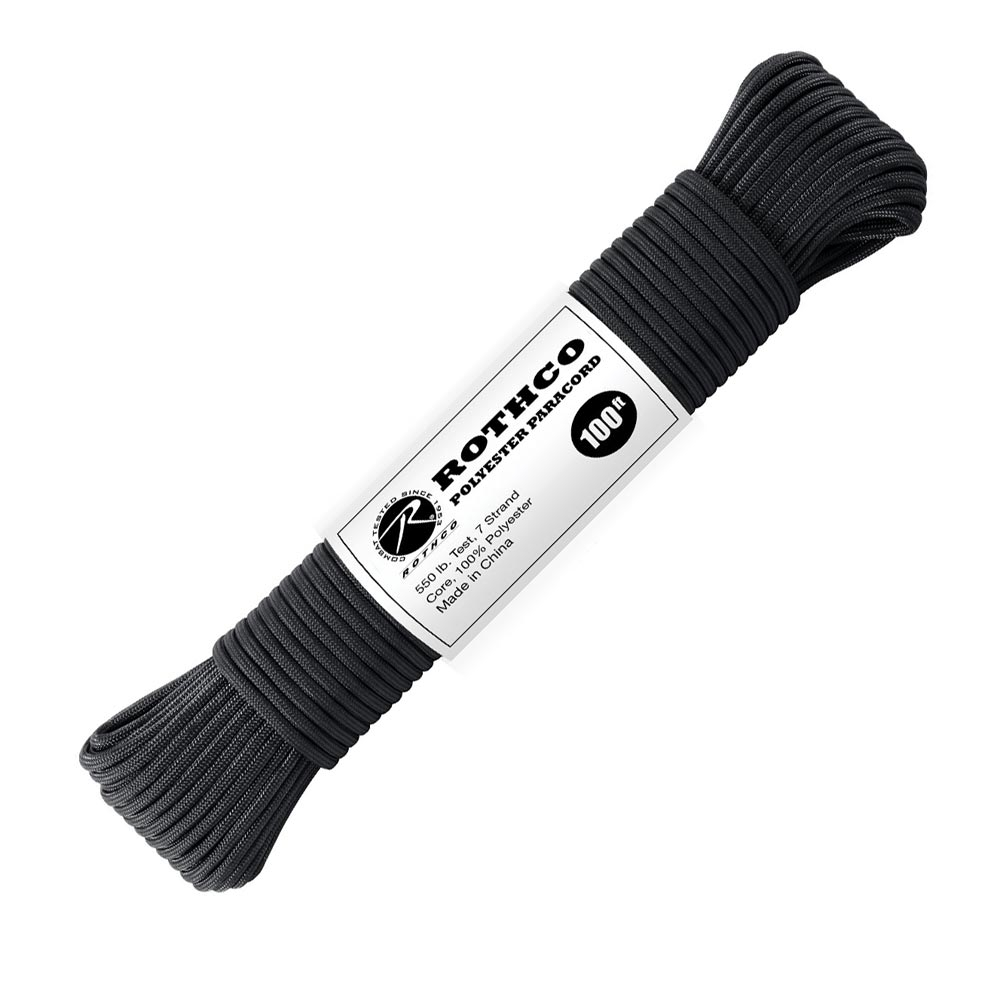 Parašňůra - paracord 30m - černá