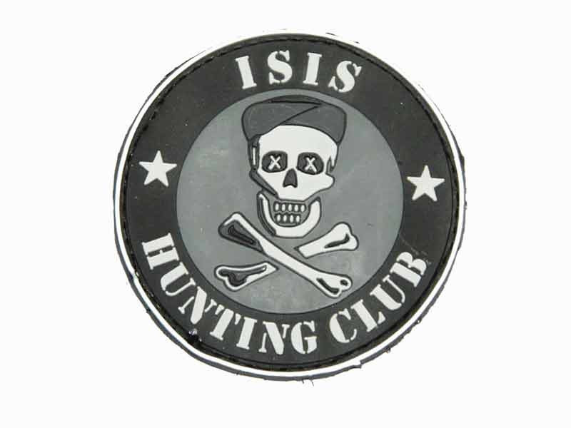 3D gumová nášivka ISIS HUNTING CLUB Patch - Černá