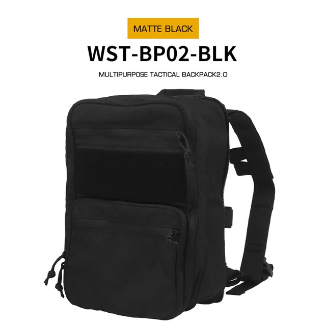 WST taktický MOLLE batoh FLAT PACK 2.0 – Černá