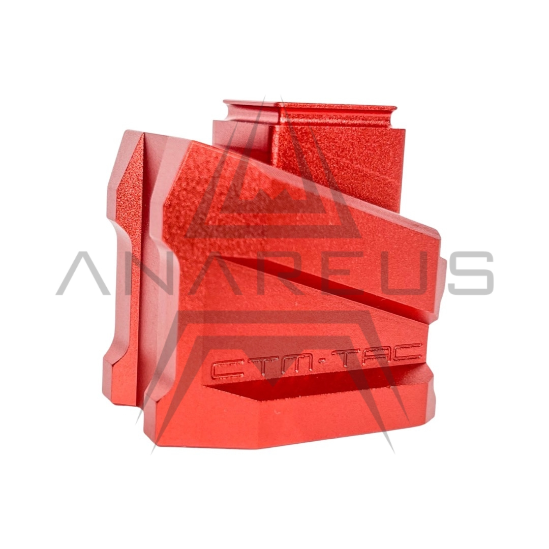 Levně CTM TAC CTM zvětšená hliníková patka zásobníku AAP-01/C a Glock - Červená