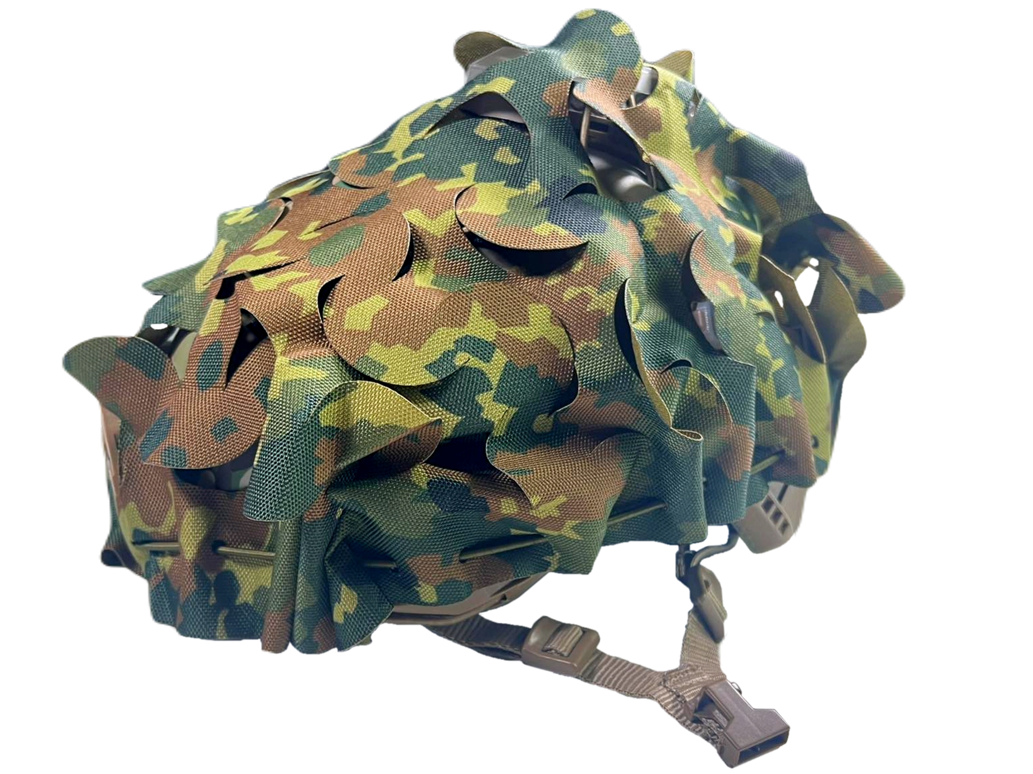 ANAREUS 3D univerzální maskovací potah na helmu, Laser-cut - Flecktarn