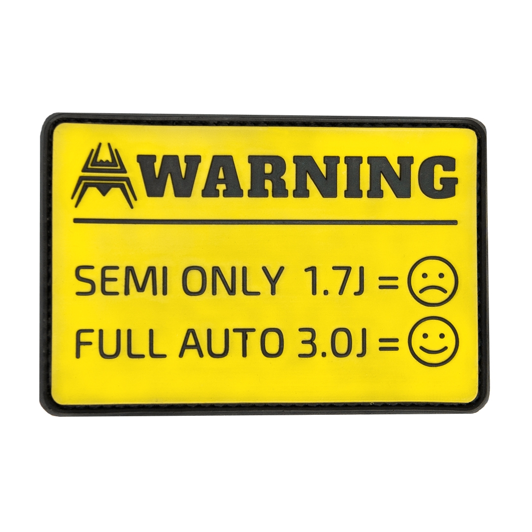 ANAREUS VELCRO Warning patch SEMI ONLY / FULL AUTO - Žlutá