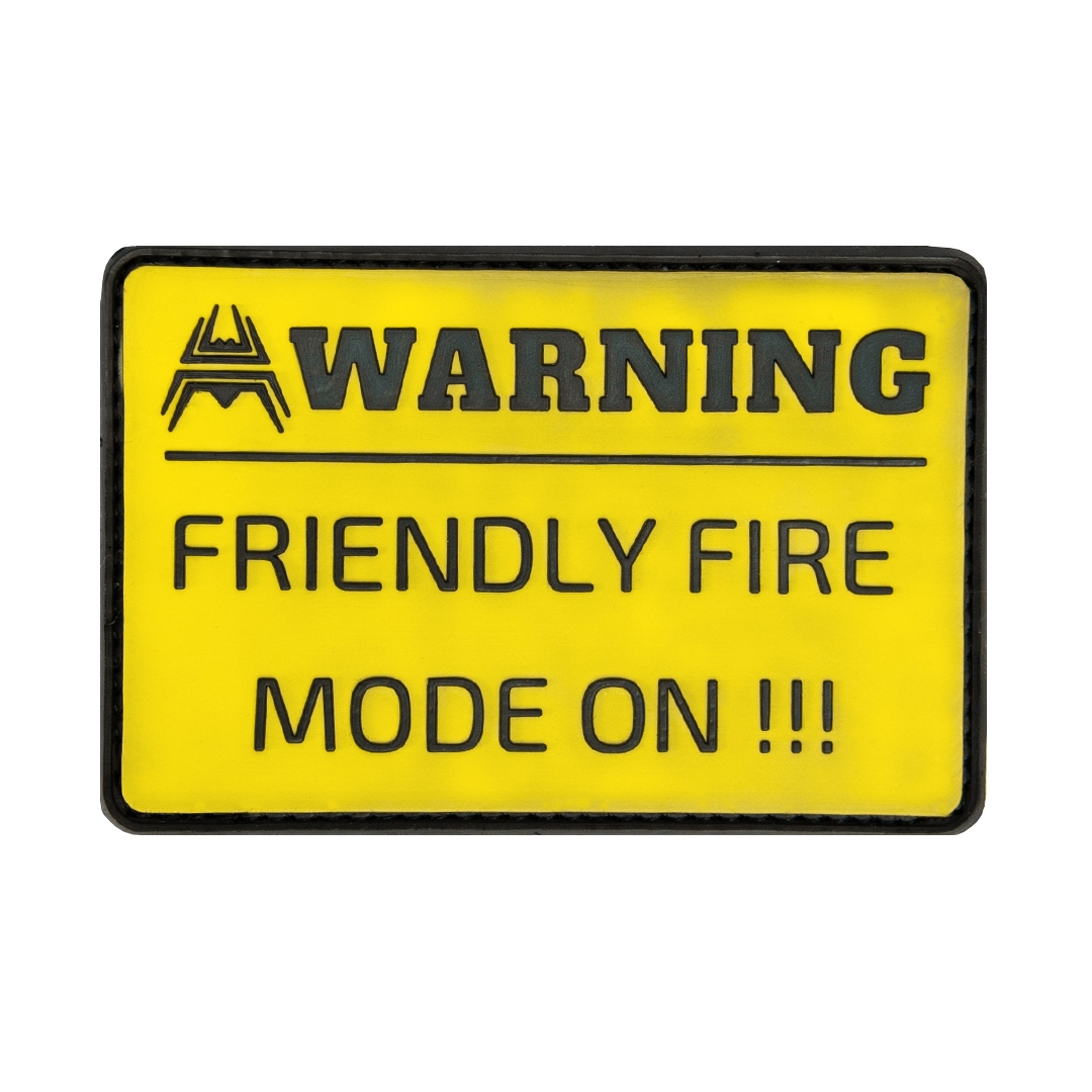 ANAREUS VELCRO Warning patch FRIENDLY FIRE - Žlutá
