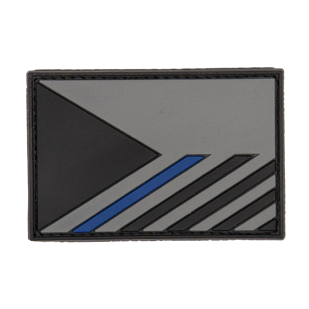 3D gumová nášivka VLAJKA ČR - BLUE LINE (velká) - Šedá