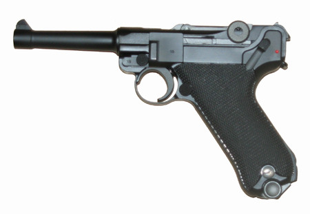 WE GBB plynová pistole Luger P08, 4 Inch - Černá