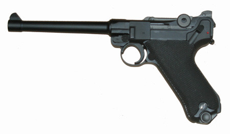 WE GBB plynová pistole Luger P08, 6 Inch - Černá