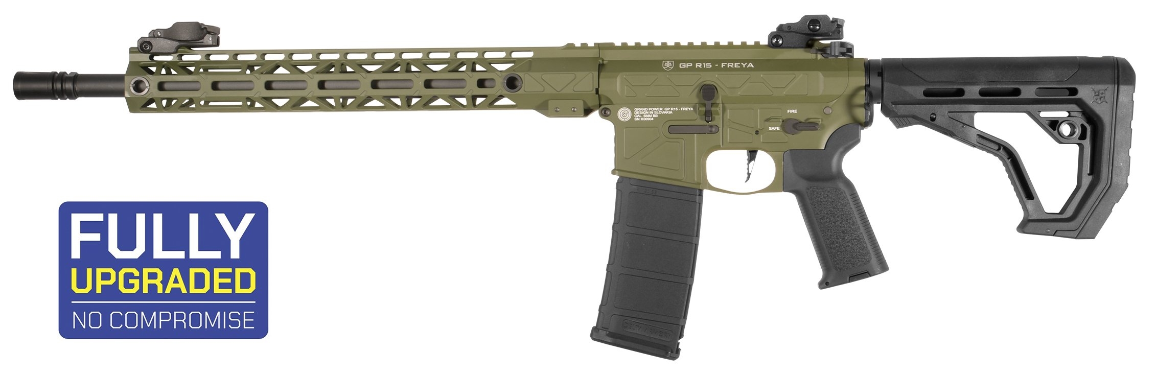 Delta Armory GP FREYA R15 Skeleton M-LOK 14" Gen2 – Zelená