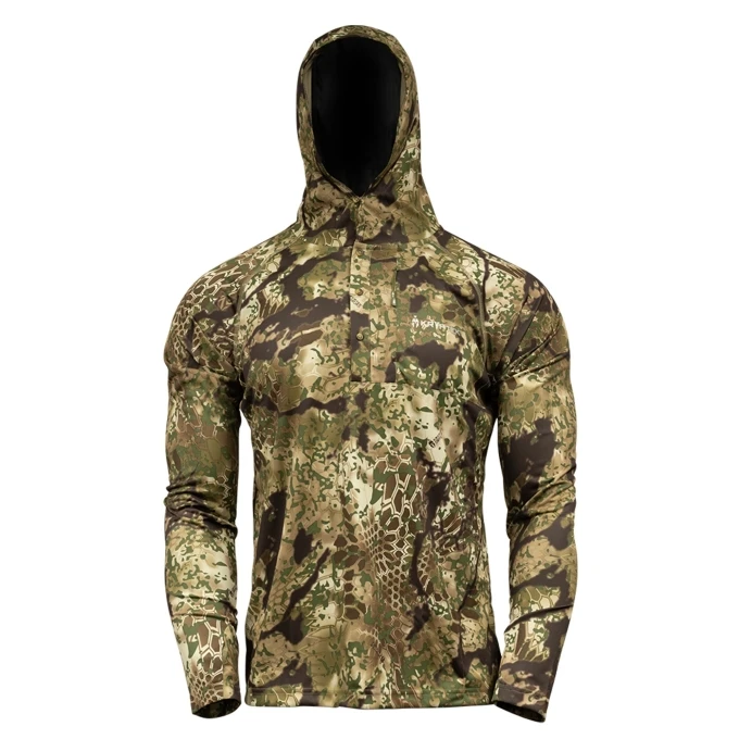 Camicia con cappuccio in lino e cotone - VERDE - 13.00