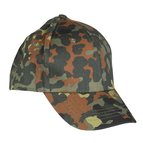 Miltec Čepice dětská BASEBALL s kšiltem FLECKTARN