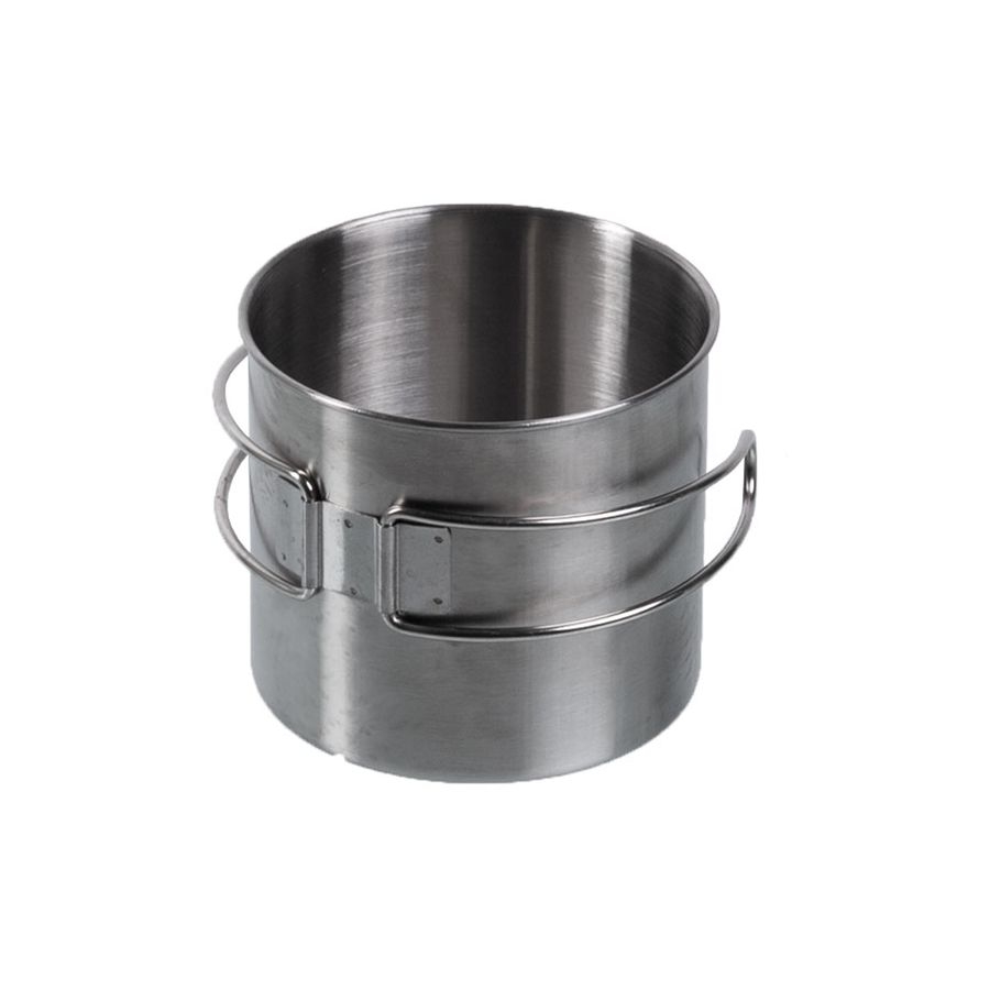 MIL-TEC nerezový hrnek se skládací rukojetí, 600 ml - Stříbrná