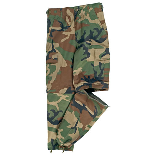 Kalhoty dětské US BDU ZIP-OFF  WOODLAND /