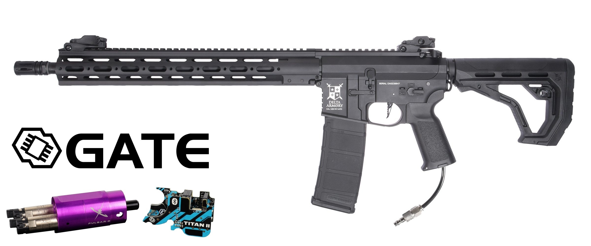 Delta Armory AR15 TEMPEST 2 M-LOK 15,3" EAGLE HPA Pulsar D, TITAN II - Černá
