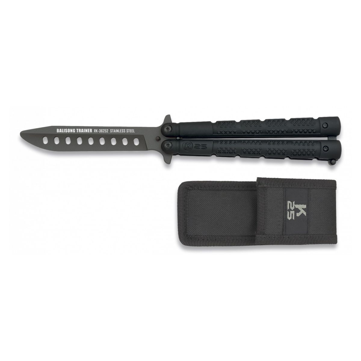 K25 cvičný nůž motýlek Training Balisong - Černá