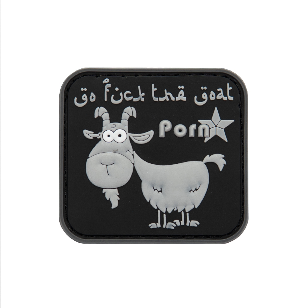 3D gumová nášivka PORN- GOAT - Černá