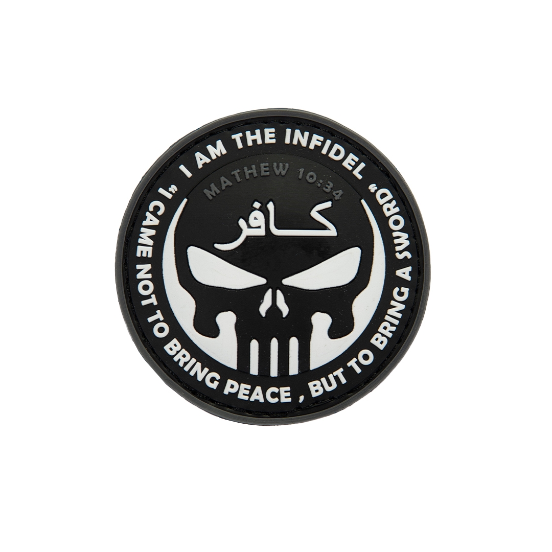 3D gumová nášivka INFIDEL PUNISHER Patch - Černá
