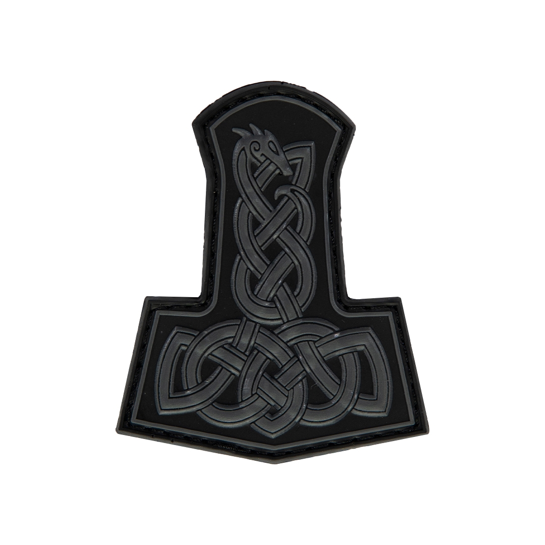 3D gumová nášivka THORS HAMMER Patch - Černá