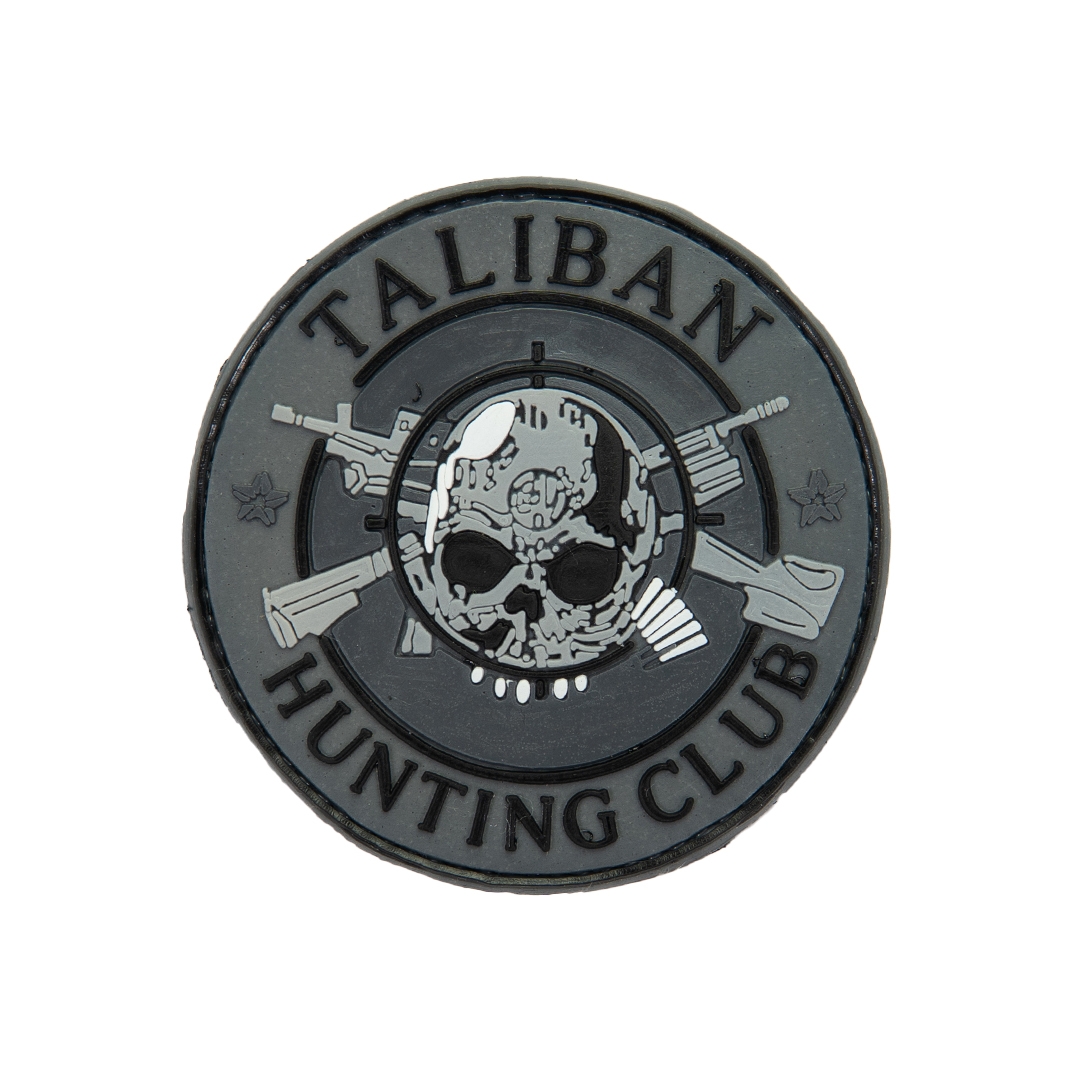 3D gumová nášivka TALIBAN HUNTING CLUB Patch - Šedá