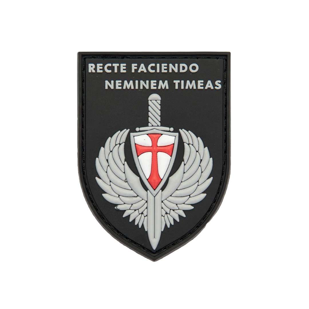 3D gumová nášivka RECTE FACIENDO Patch - Černá