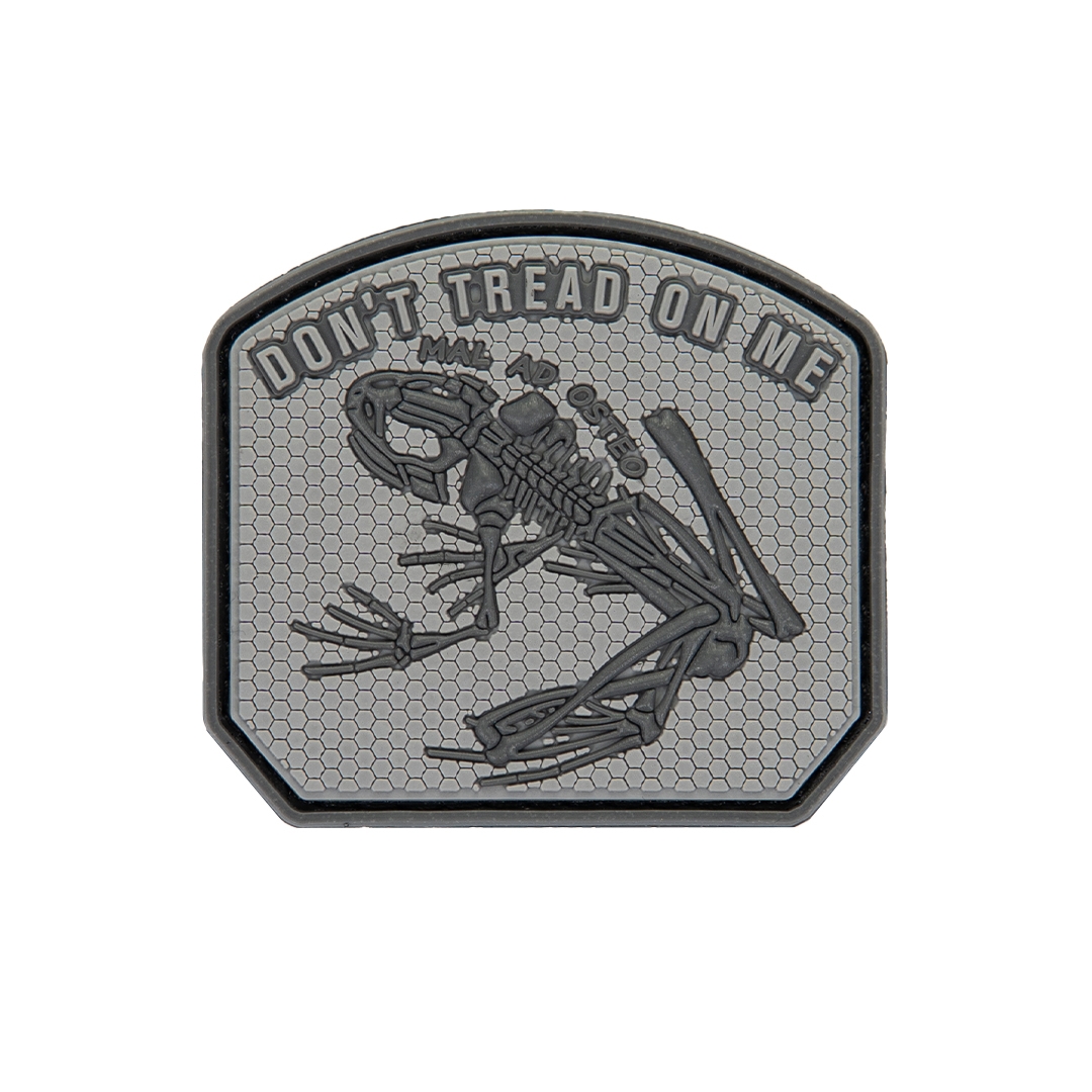 3D gumová nášivka DON´T TREAD ON ME - FROG Patch - Šedá