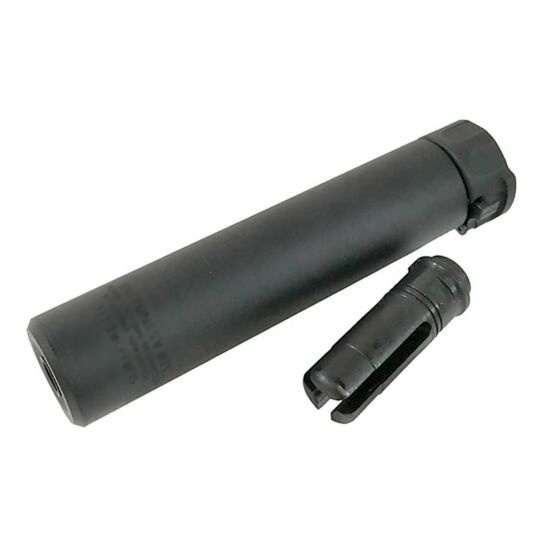 5KU airsoftový QD tlumič SOCOM 556 (178 mm), 14 mm CCW - Černá