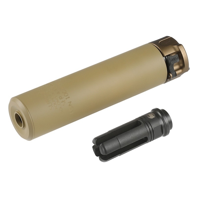 5KU airsoftový QD tlumič SOCOM 556 (178 mm), 14 mm CCW - Písková