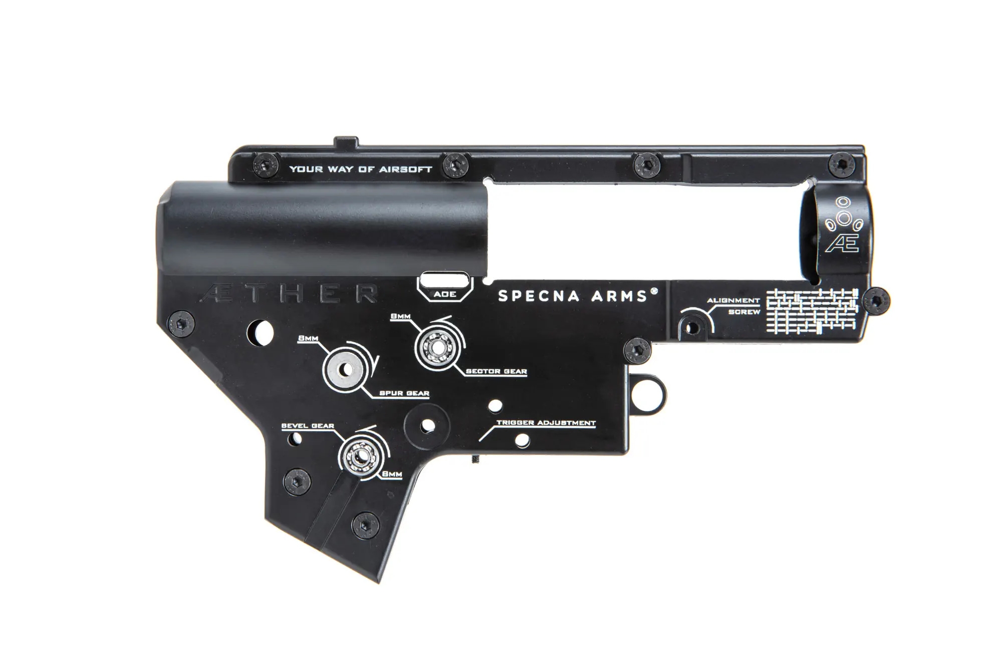 Specna Arms SA zesílený skelet mechaboxu ÆTHER™ V2 s ložisky  - Černá