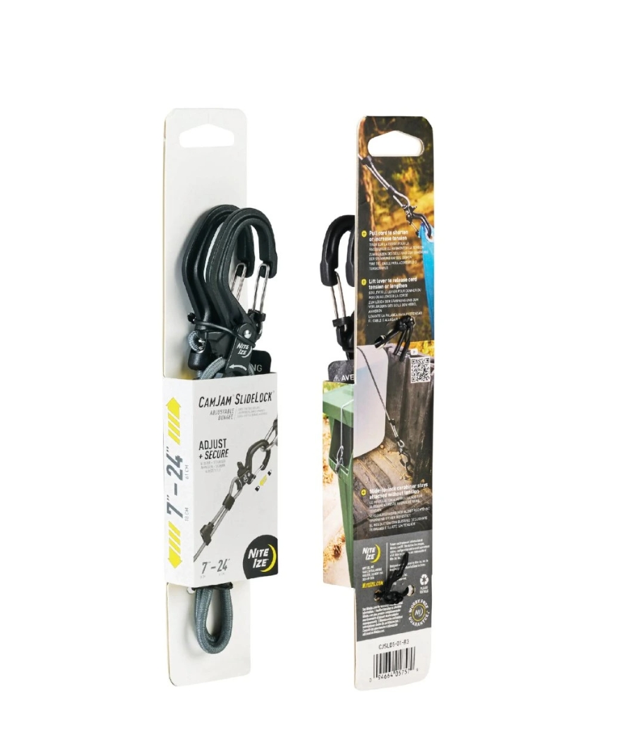 NIZE IZE nastavitelný gumicuk CamJam(TM) SlideLock(R) Adjustable Bungee - Šedá