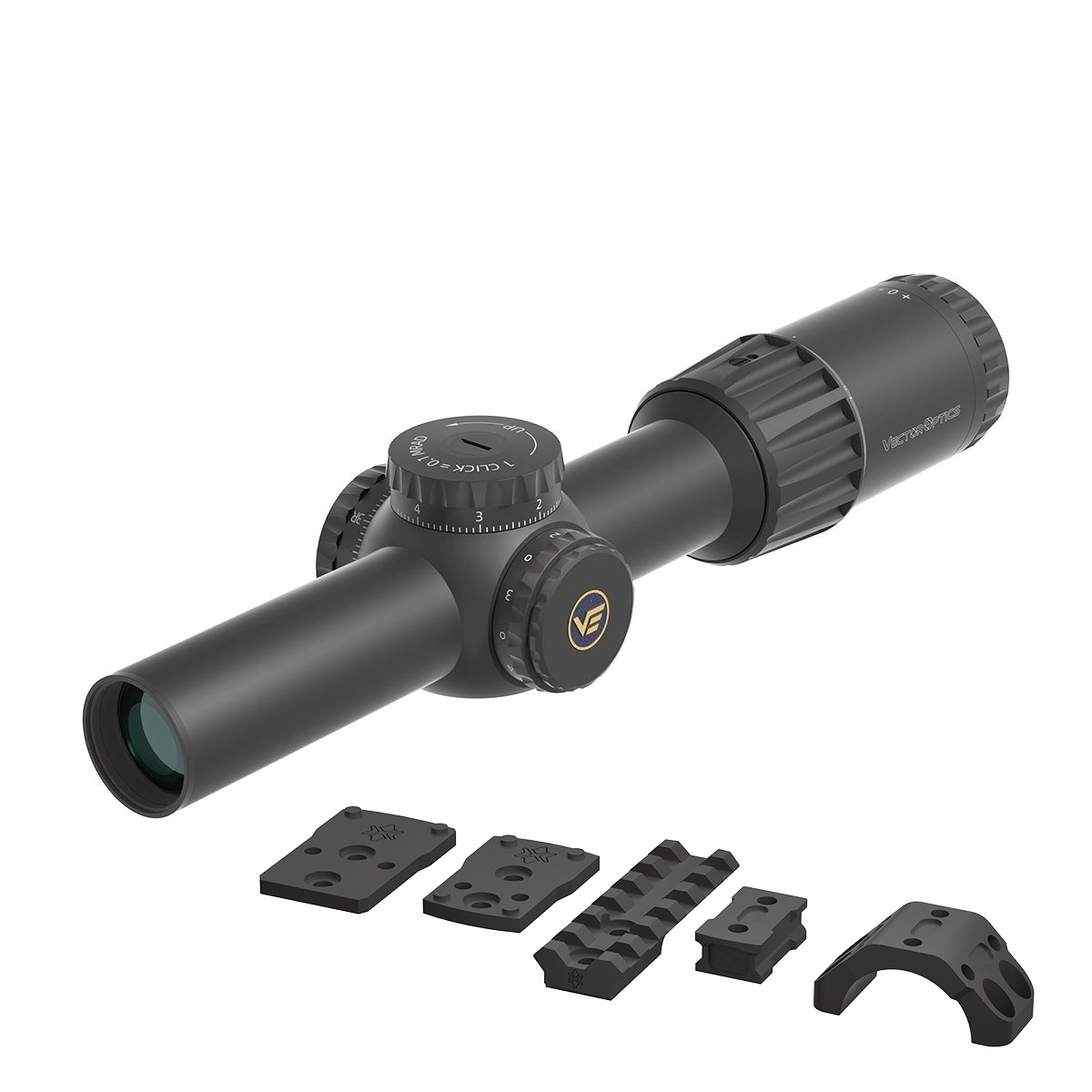 VO LPVO puškohled TAURON 1-6x24 G2 FFP s X-ACCU montáží – Černá