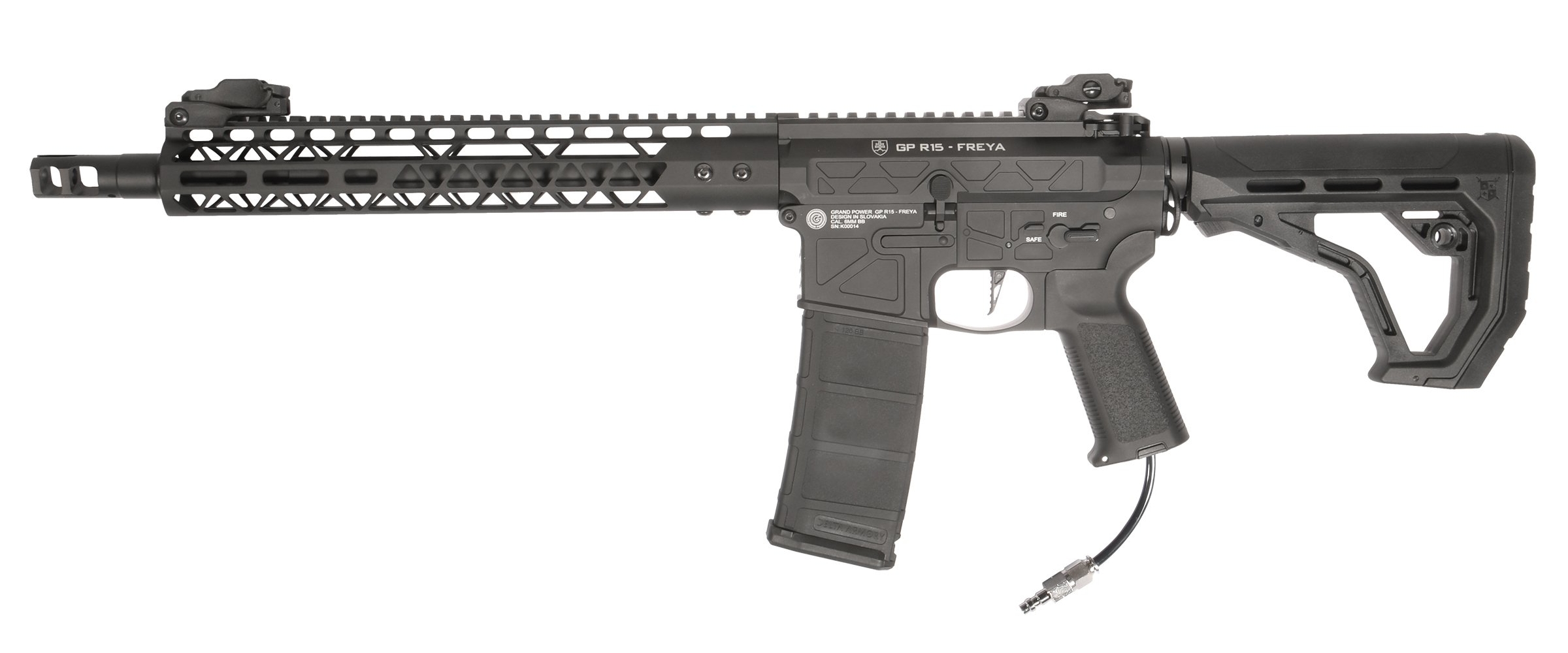 Delta Armory GP FREYA R15 SKELETON 13" HPA Pulsar D, TITAN II – Černá