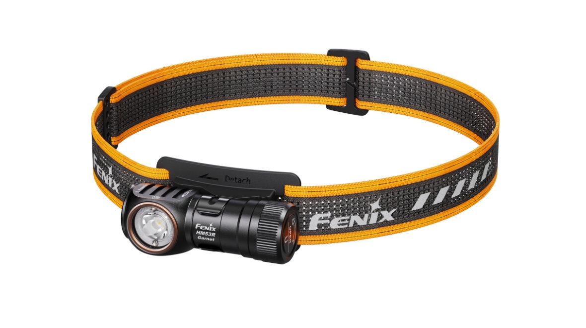 FENIX nabíjecí čelovka HM53R Garnet – Šedá / oranžová