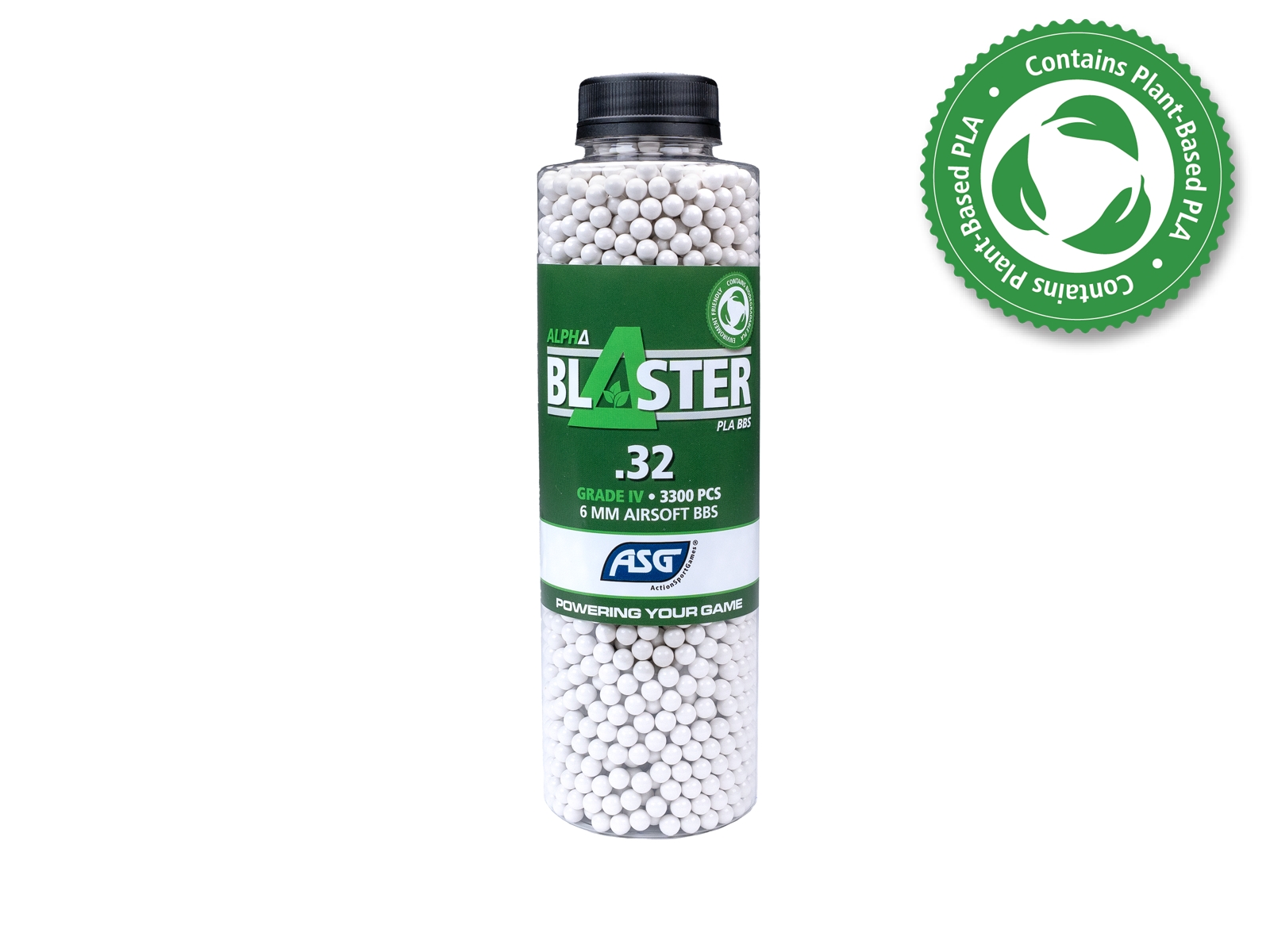ASG BIO kuličky ALPHA Blaster PLA 0,32g, 3300 BBs – Bílá
