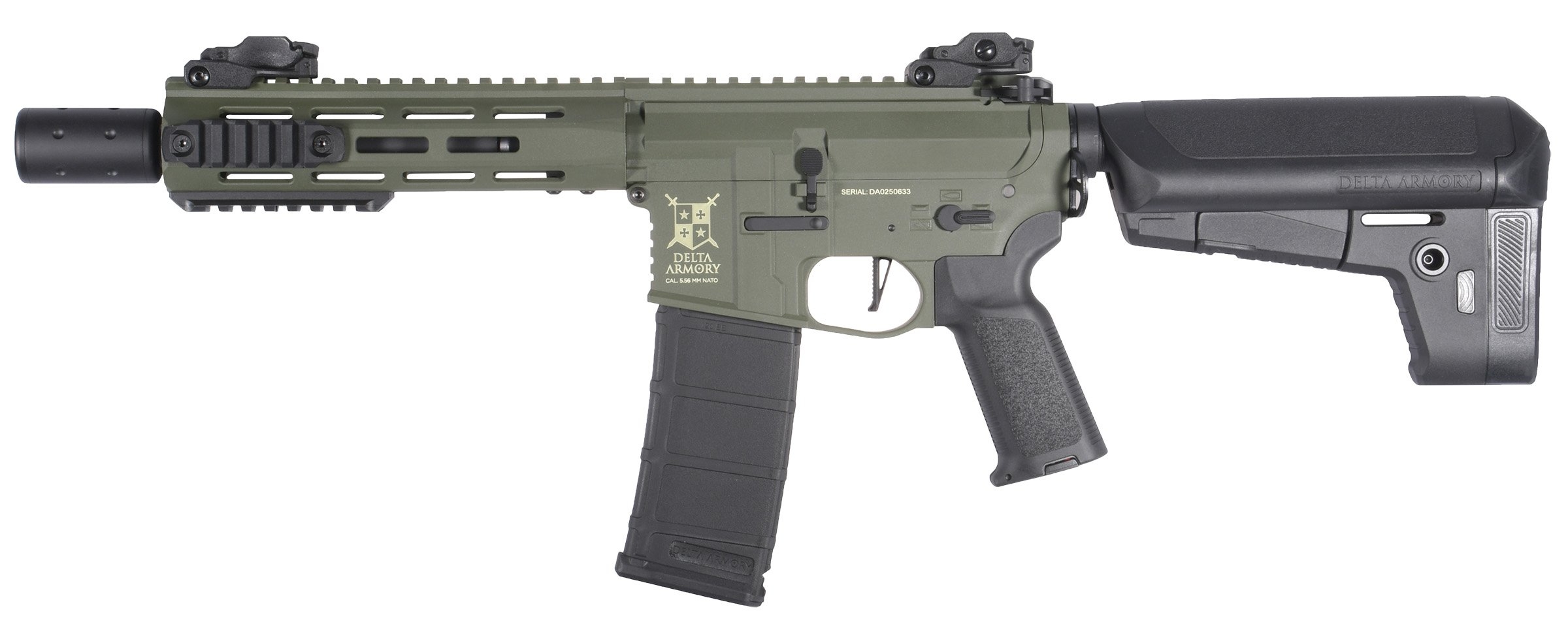 Delta Armory M4 / AR15 M-LOK SilentOps 8" CHARLIE – Zelená