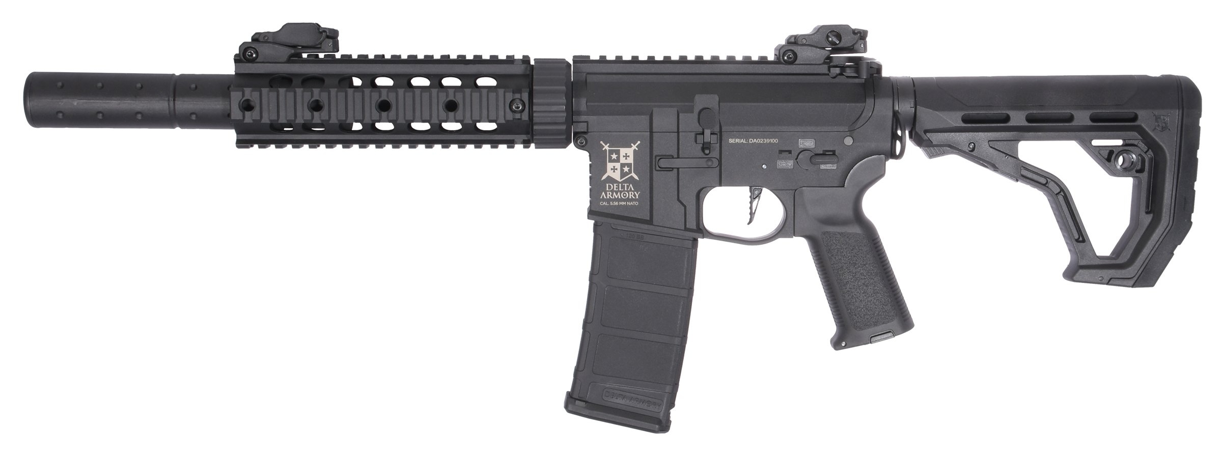 Delta Armory M4 / AR15 SilentOps 7" CHARLIE EAGLE – Černá