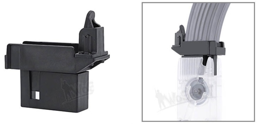 WST adaptér LEVER / M12 ODIN pro zásobníky AK – Černá