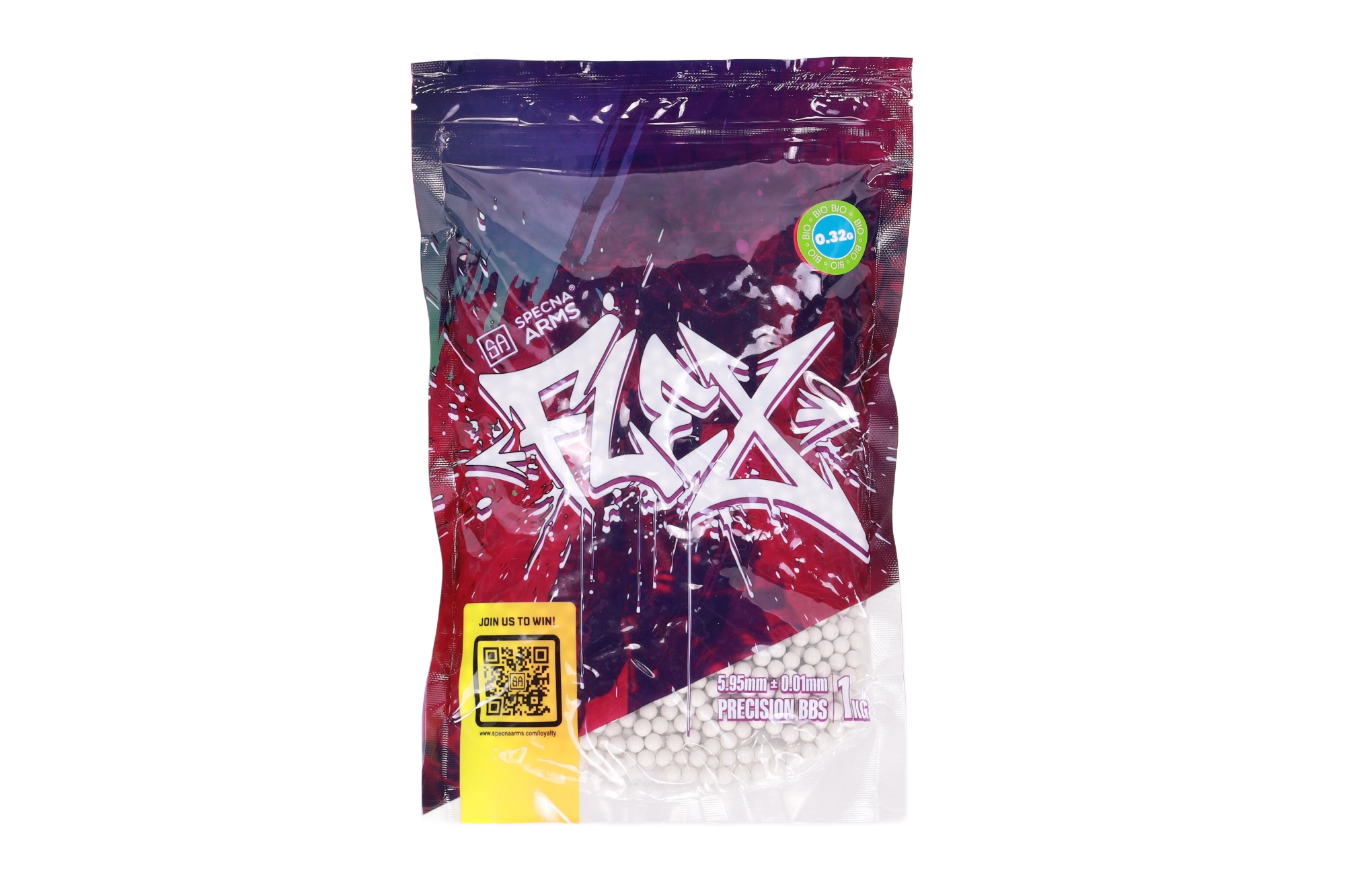 SA airsoftové BIO kuličky FLEX(TM) 0,32 g, 3125 BBs (sáček) – Bílá