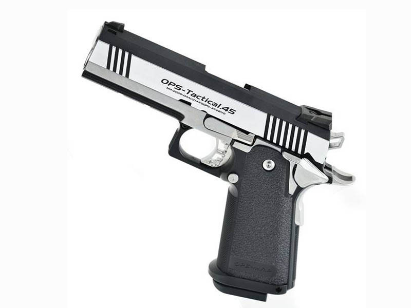 TM GBB plynová pistole Hi-Capa 4.3 Custom - Stříbrná (Dual Stainless)