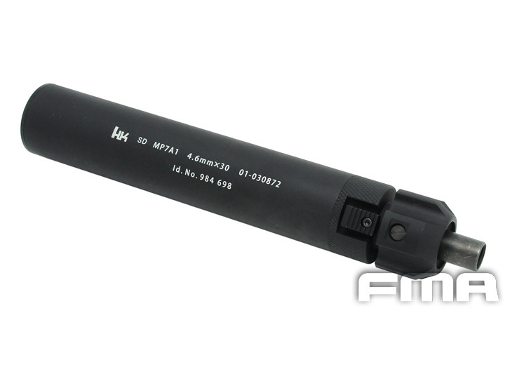 FMA tlumič MP7 38x220 mm s flash hiderem, 12 plus  mm (CW) - Černá